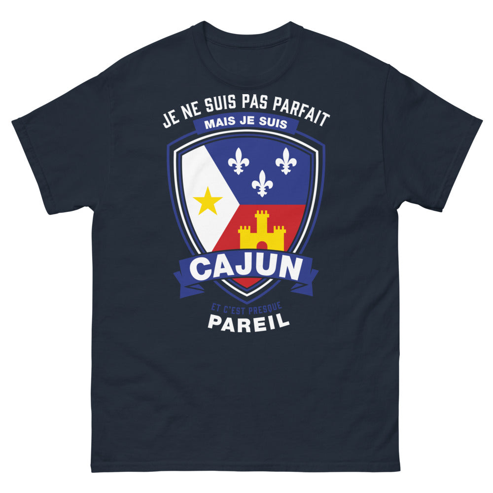 T-shirt Cajun bleu marine - Je ne suis pas parfait, cajun