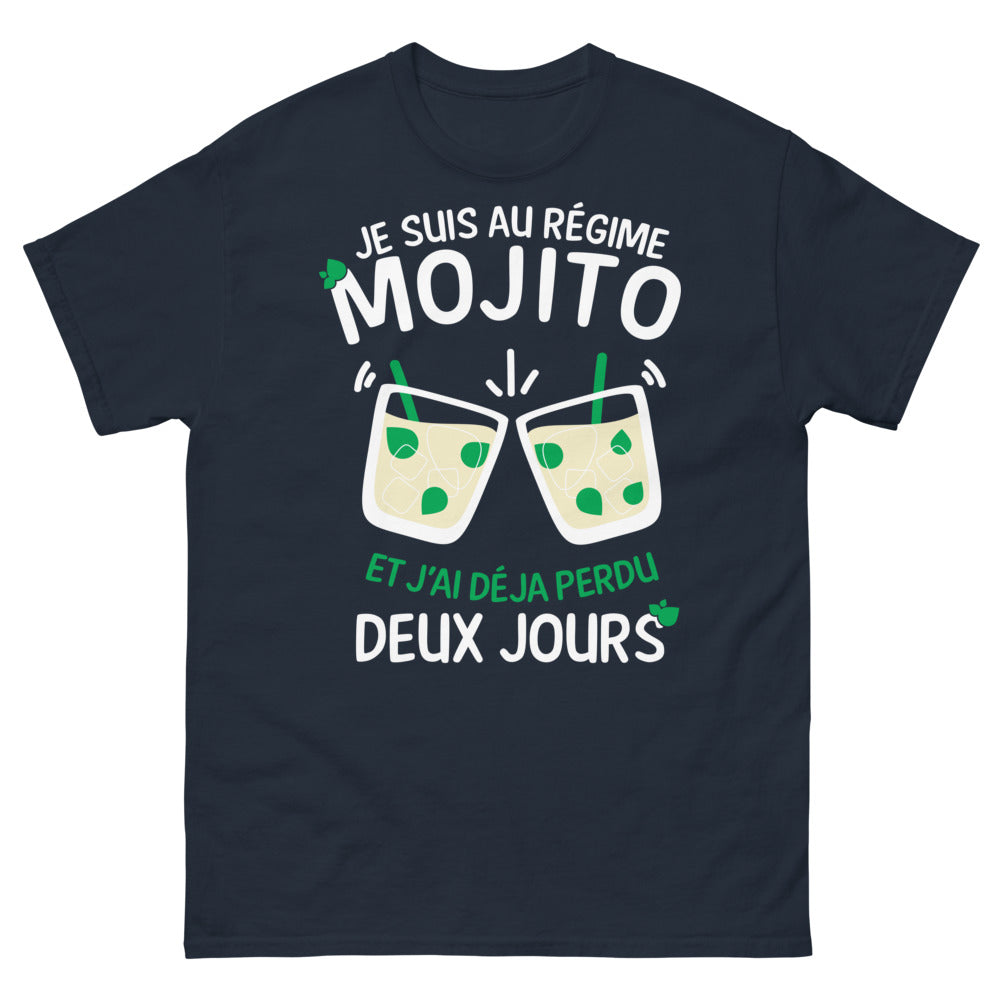 T-shirt Régime Mojito bleu marine - je suis au régime mojito