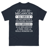 Thumbnail for T-shirt mécanicien bleu marine - Règle n°1 : le mécanicien a toujours raison