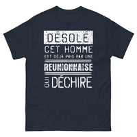 Thumbnail for T-shirt Réunionnaise bleu marine - Désolé cet homme déjà pris