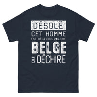 Thumbnail for T-shirt Belgique bleu marine - Désolé, cet homme est pris par une Belge
