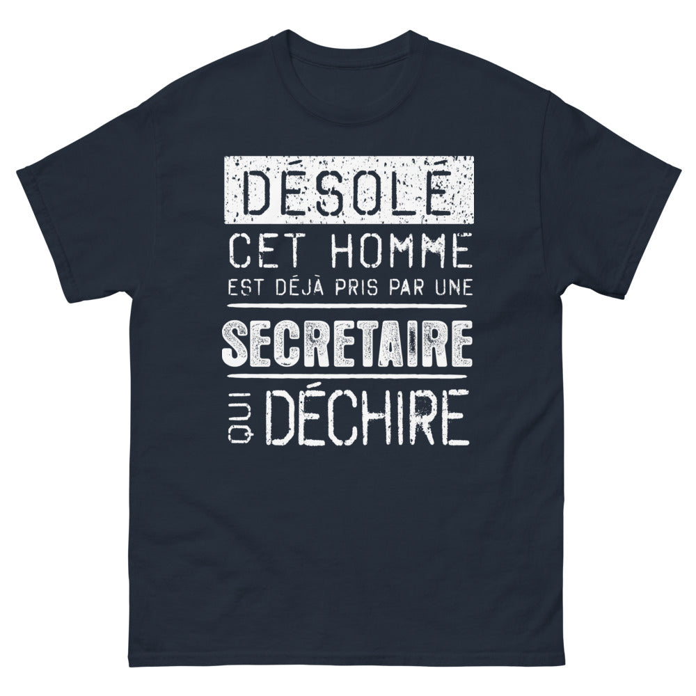 T-shirt Secrétaire bleu marine - Déjà pris par une secrétaire
