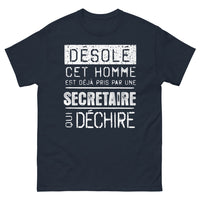 Thumbnail for T-shirt Secrétaire bleu marine - Déjà pris par une secrétaire