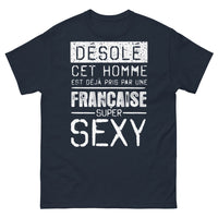 Thumbnail for T-shirt Française bleu marine - Désolé, déjà pris par une Française super sexy