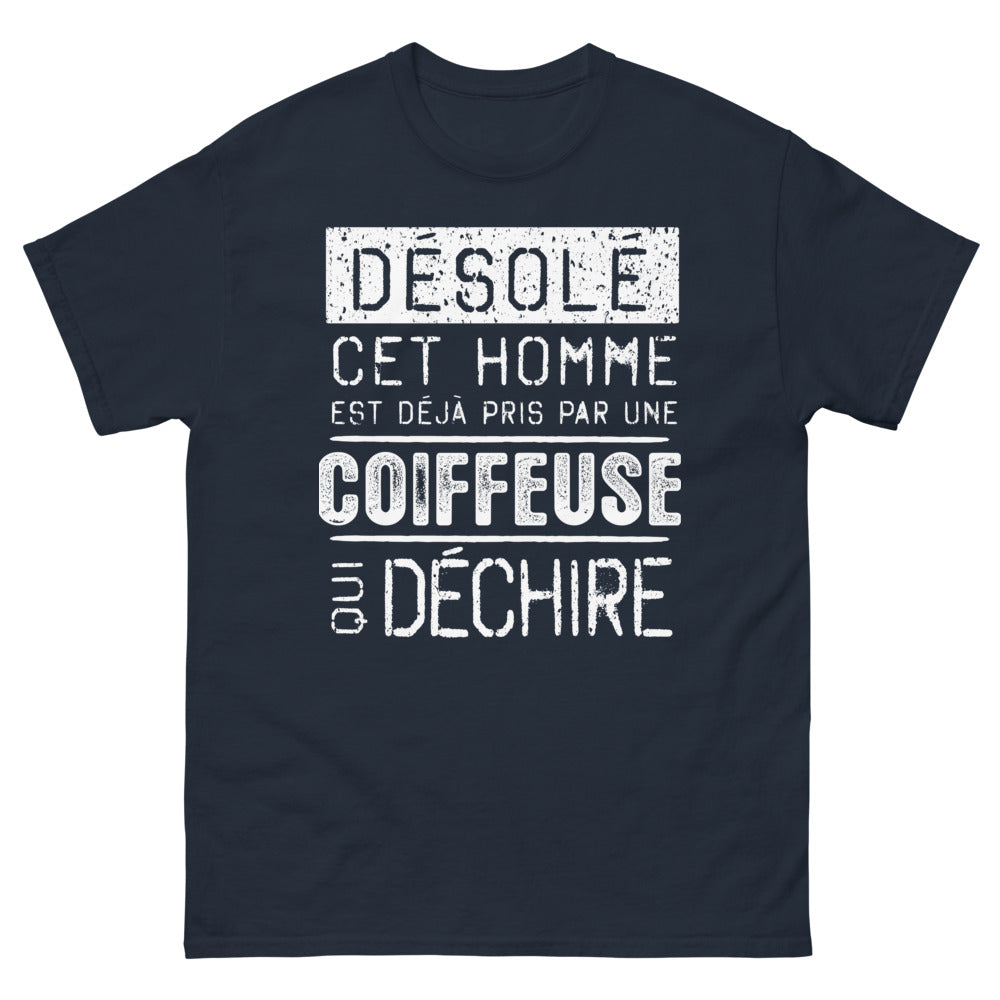T-shirt Coiffeuse bleu marine - Déjà pris par une coiffeuse