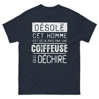 Thumbnail for T-shirt Coiffeuse bleu marine - Déjà pris par une coiffeuse