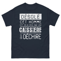 Thumbnail for T-shirt caissière bleu marine - déjà pris par une caissière déchirée