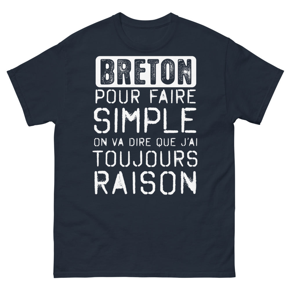 T-shirt Breton bleu marine - J'ai toujours raison