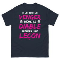 Thumbnail for T-shirt vengeance et humour bleu marine - le diable prendra une leçon