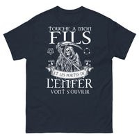 Thumbnail for T-shirt humour noir parents marine - Touche à mon fils, portes de l'enfer