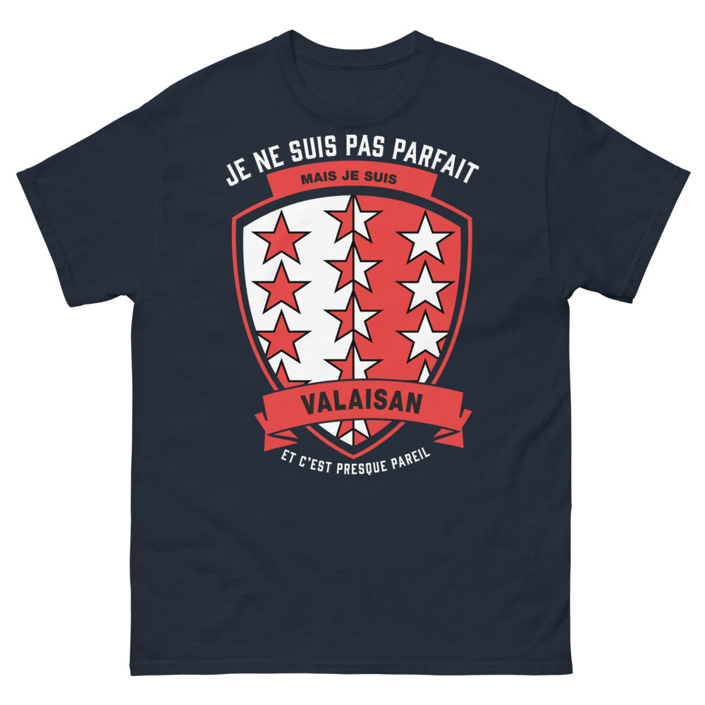T-shirt Valaisan bleu marine - Je ne suis pas parfait, mais Valaisan