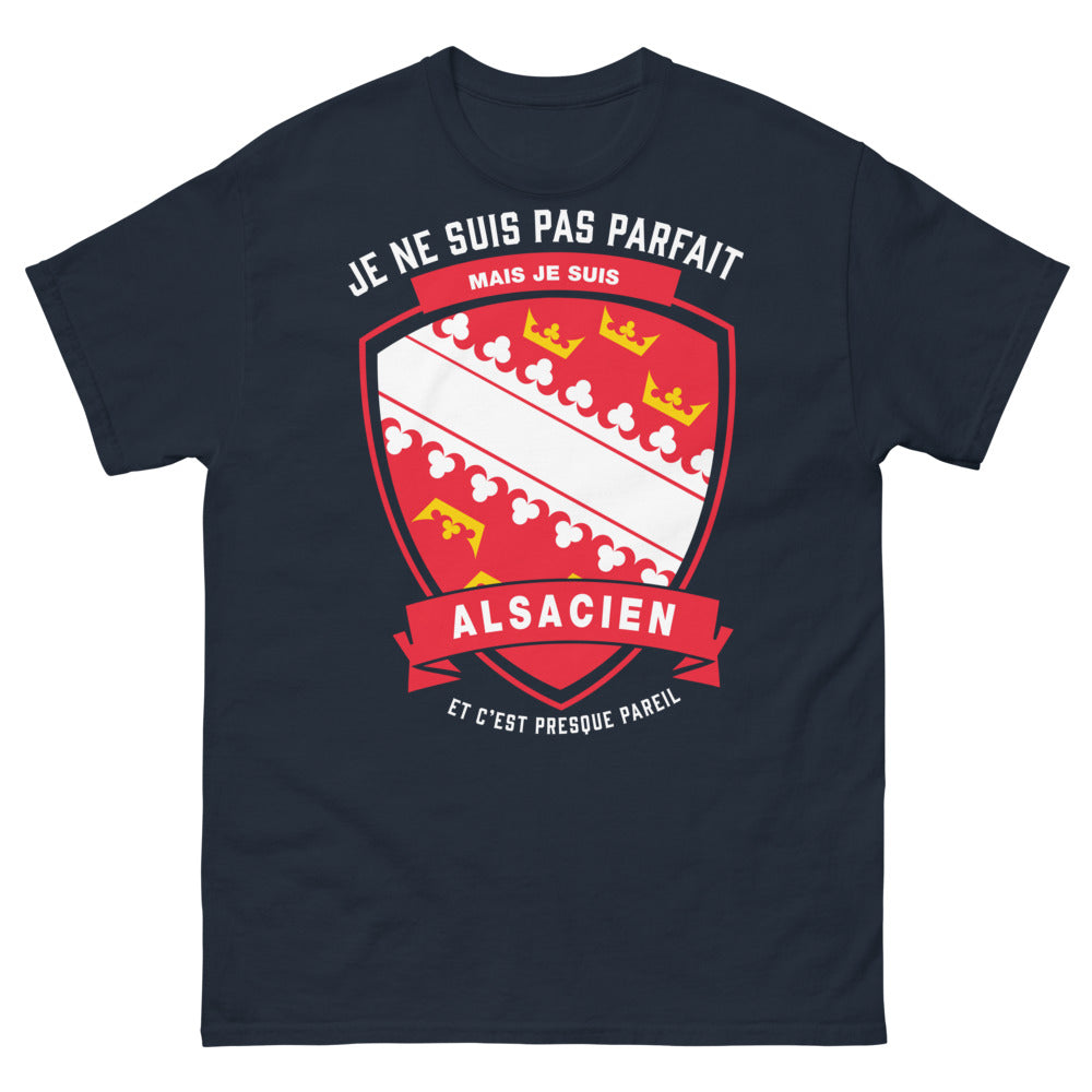 T-shirt Alsacien marine - Je ne suis pas parfait, mais Alsacien