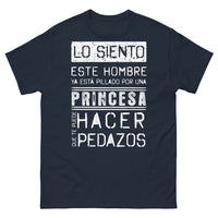 Thumbnail for T-shirt couple espagnol bleu marine - Lo siento, este hombre está pillado