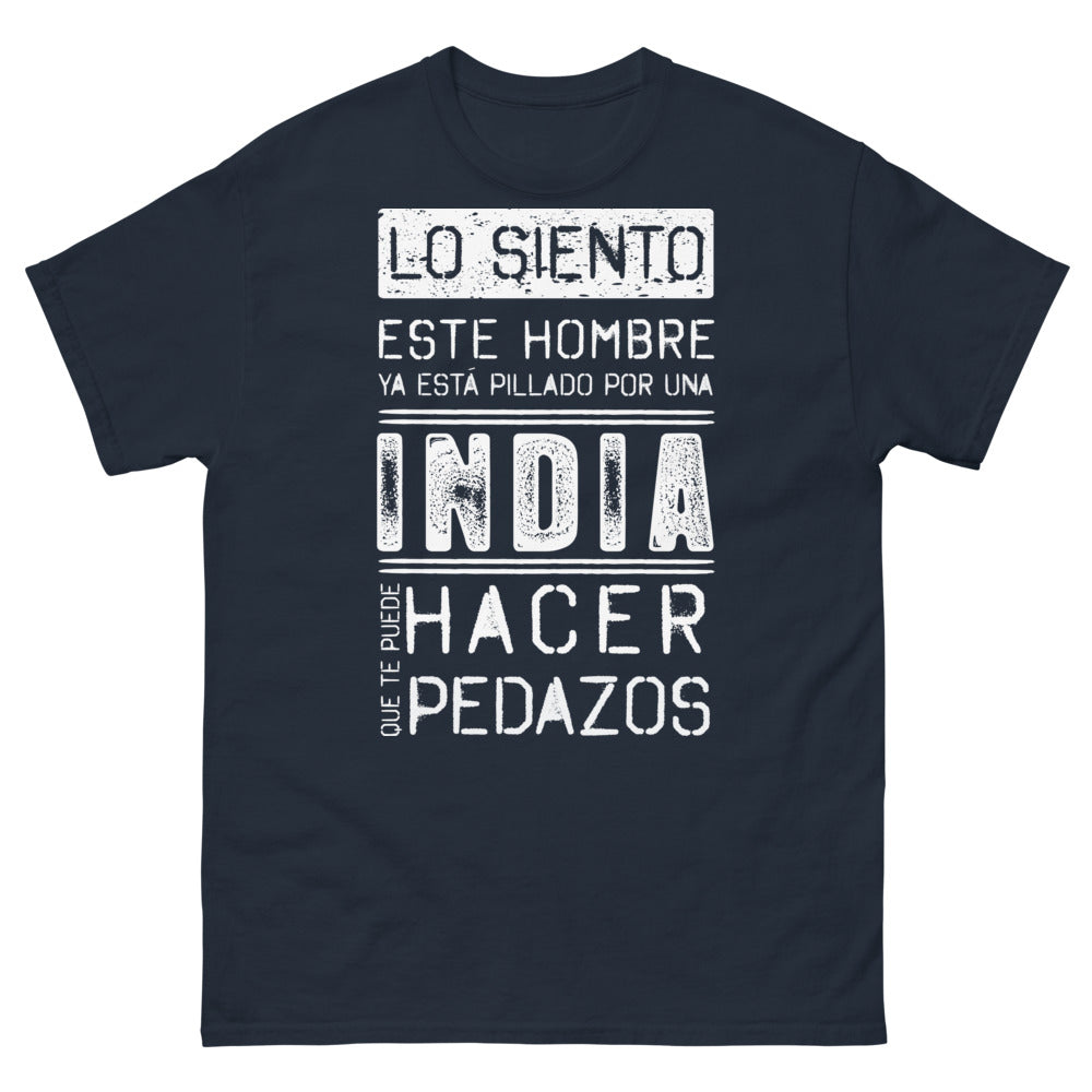 T-shirt Hombre pillado por una India bleu marine - Lo siento, este hombre ya está pillado por una India