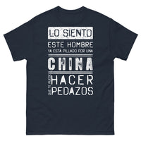 Thumbnail for T-shirt Amor chino bleu marine - Perdona, este hombre ya está ocupado