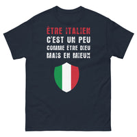 Thumbnail for T-shirt Italie bleu marine - Être Italien, c’est un peu comme être Dieu