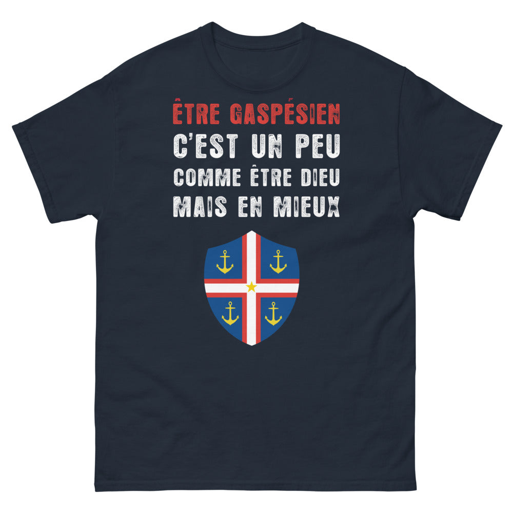 T-shirt Gaspésien marine - Être Dieu en mieux