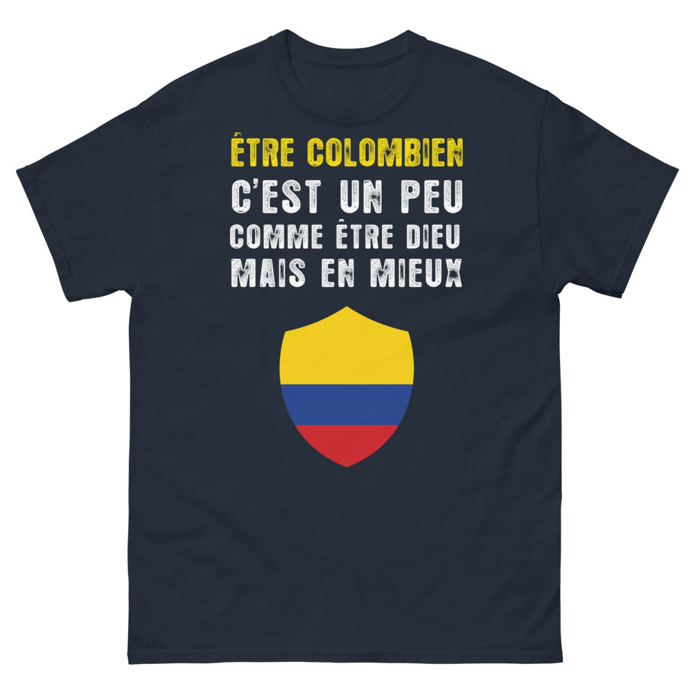 T-shirt Colombie bleu marine - Être Colombien, divinement mieux