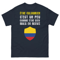 Thumbnail for T-shirt Colombie bleu marine - Être Colombien, divinement mieux
