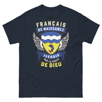 Thumbnail for T-shirt Isérois bleu marine - Français de naissance, Isérois par la grâce de Dieu