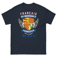 Thumbnail for T-shirt Corrézien bleu marine - Français de naissance, grâce de Dieu