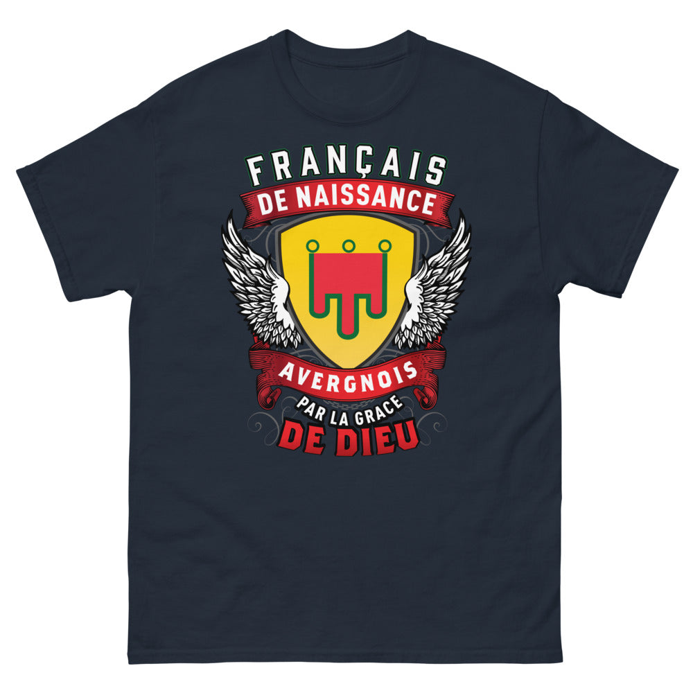 T-shirt Auvergne bleu marine - Français de naissance, Auvergnat de cœur