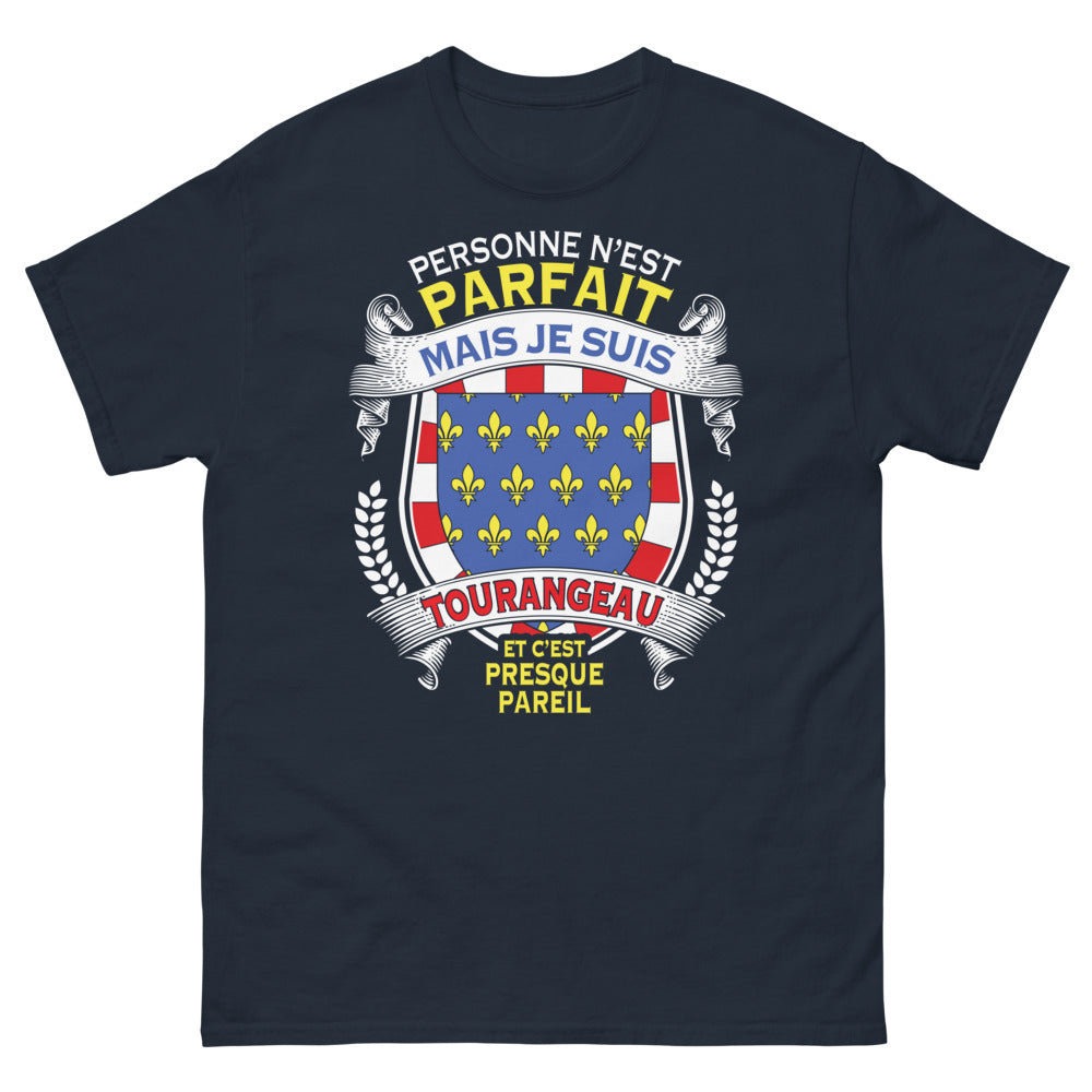 T-shirt Tourangeau bleu marine - Personne n'est parfait, presque pareil