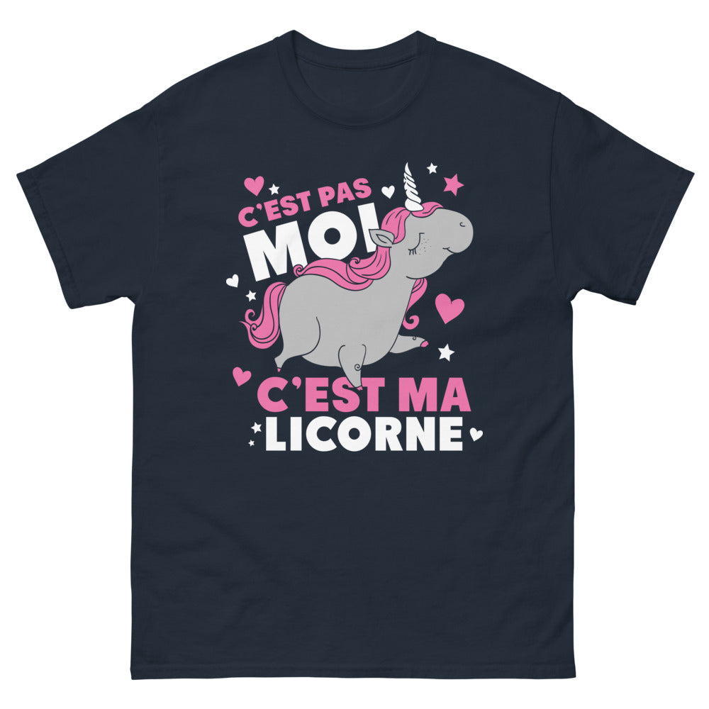T-shirt Licorne bleu marine - C'est pas moi, c'est ma licorne
