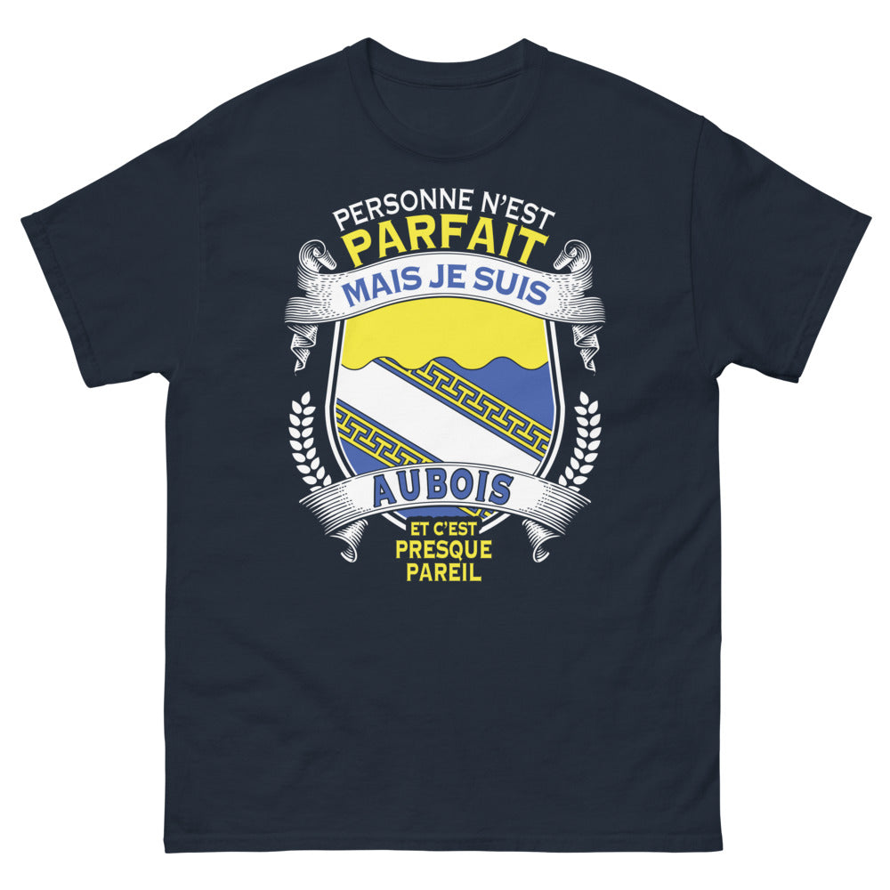 T-shirt Aubois bleu marine - Personne n'est parfait, je suis Aubois
