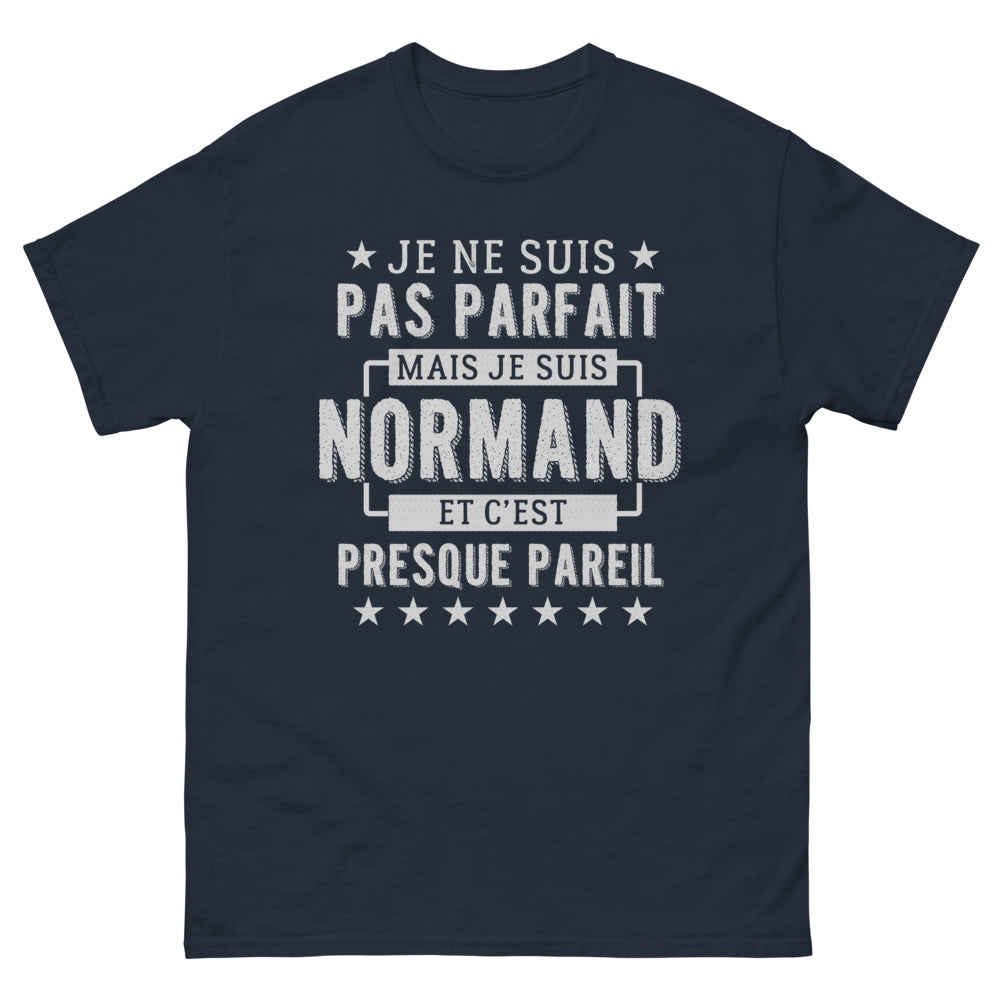 T-shirt Normandie marine - Je ne suis pas parfait, je suis Normand