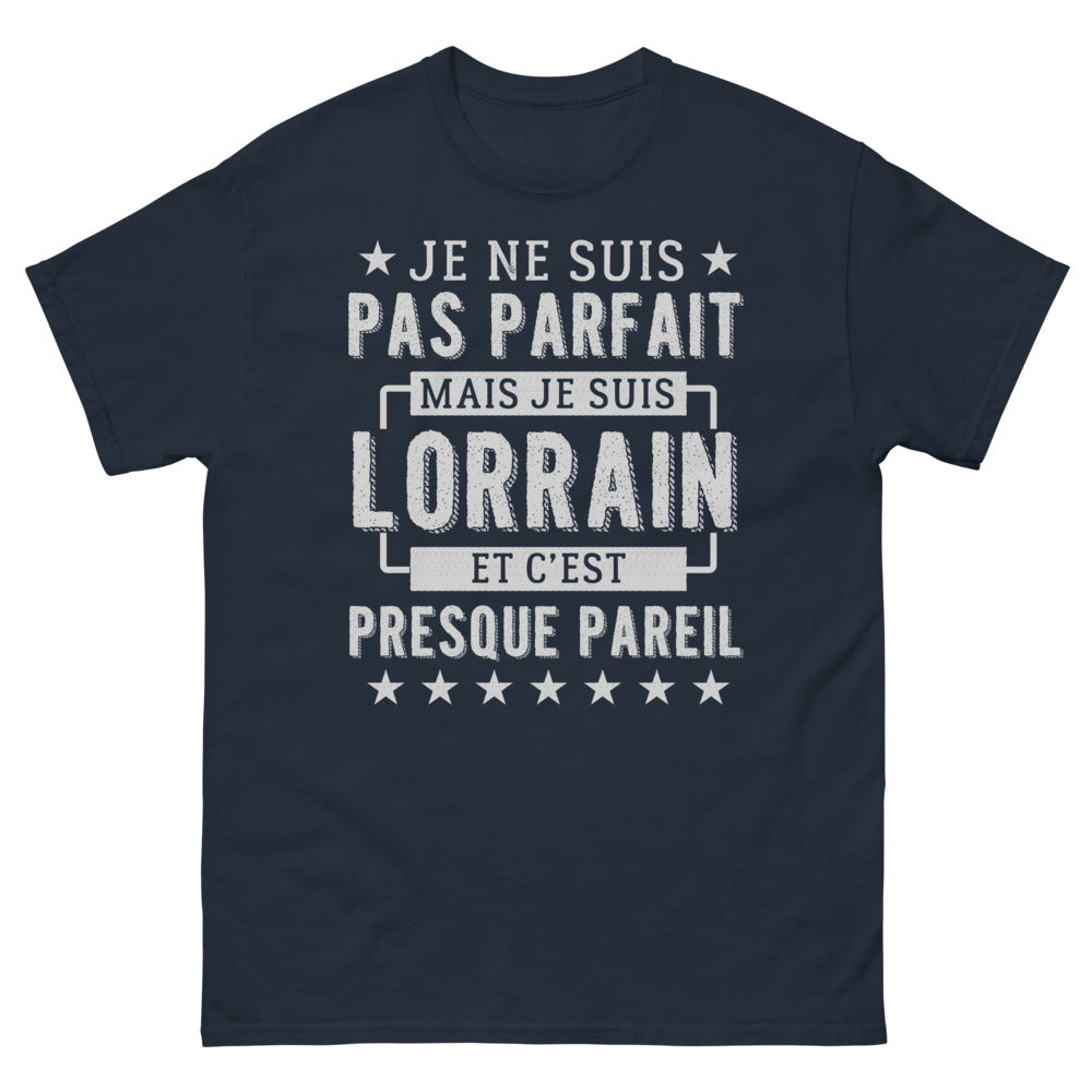 T-shirt Lorraine bleu marine - Je ne suis pas parfait, Lorrain