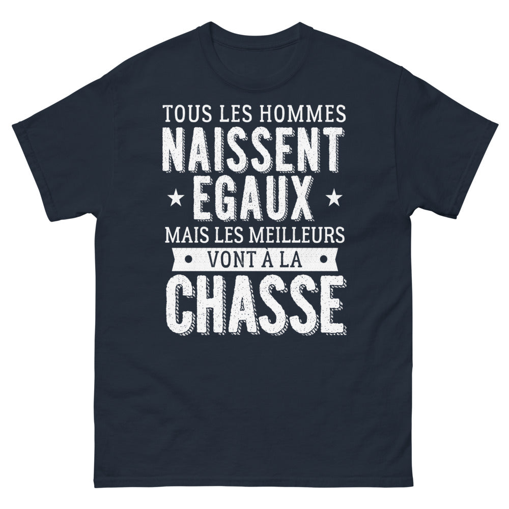 T-shirt chasse marine - Les meilleurs vont à la chasse