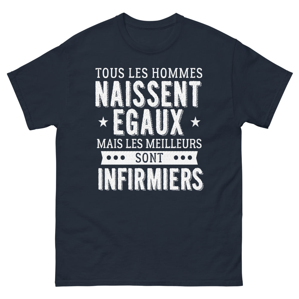 T-shirt infirmier bleu marine - Les meilleurs sont infirmiers