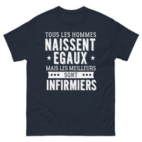 Thumbnail for T-shirt infirmier bleu marine - Les meilleurs sont infirmiers