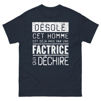 Thumbnail for T-shirt factrice bleu marine - désolé, cet homme est déjà pris