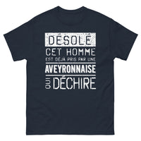 Thumbnail for T-shirt Aveyron bleu marine - Déjà pris par une Aveyronnaise déchirée