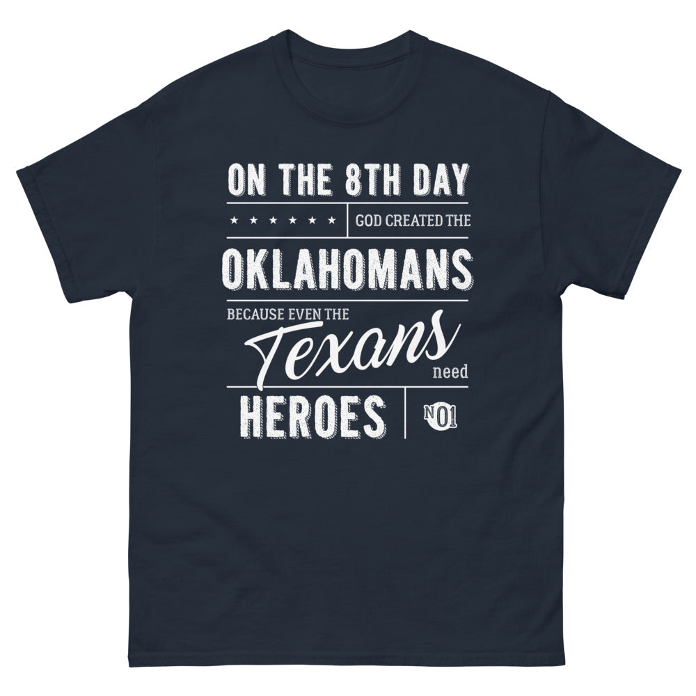 T-shirt Oklahoma bleu marine - Even Texans Need Heroes