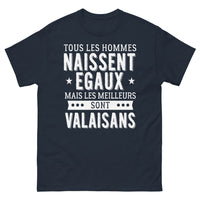 Thumbnail for T-shirt Valais marine - Tous naissent égaux, les meilleurs sont Valaisans