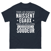 Thumbnail for T-shirt Soudeurs bleu marine - Tous naissent égaux, les meilleurs deviennent soudeurs