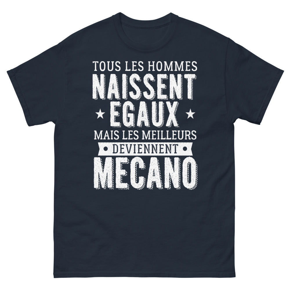 T-shirt mécano homme bleu marine - Les meilleurs deviennent mécano