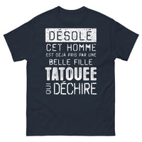 Thumbnail for T-shirt Belle Fille Tatouée bleu marine - déjà pris par une belle fille tatouée