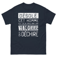 Thumbnail for T-shirt Wallonie bleu marine - Désolé, déjà pris par une Wallonne