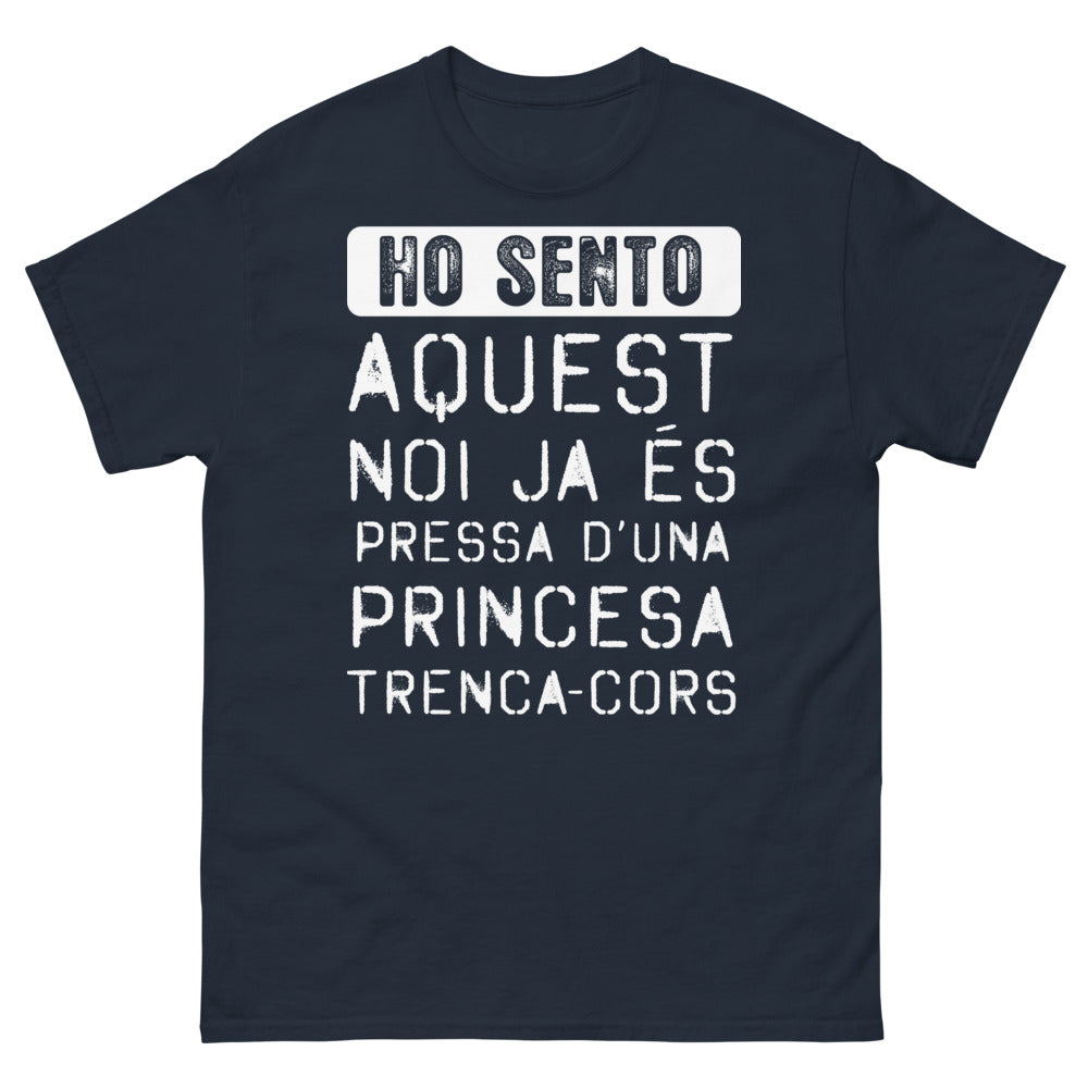 T-shirt catalan bleu marine - Ho sento, aquest noi ja es pressa d'una princesa trenca cors