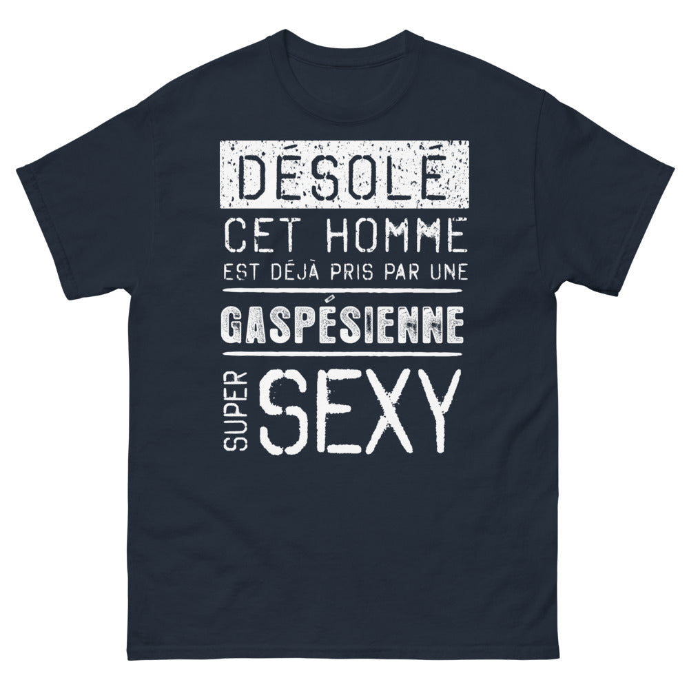 T-shirt Gaspésie bleu marine - Désolé, déjà pris par une Gaspésienne