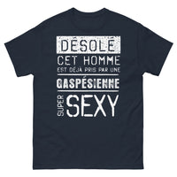 Thumbnail for T-shirt Gaspésie bleu marine - Désolé, déjà pris par une Gaspésienne