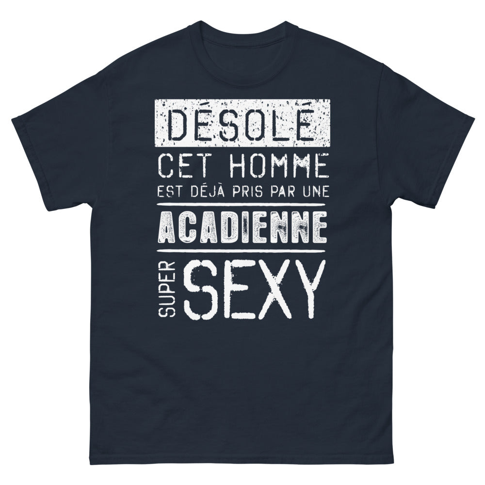 T-shirt Acadie bleu marine - Désolé, cet homme est déjà pris