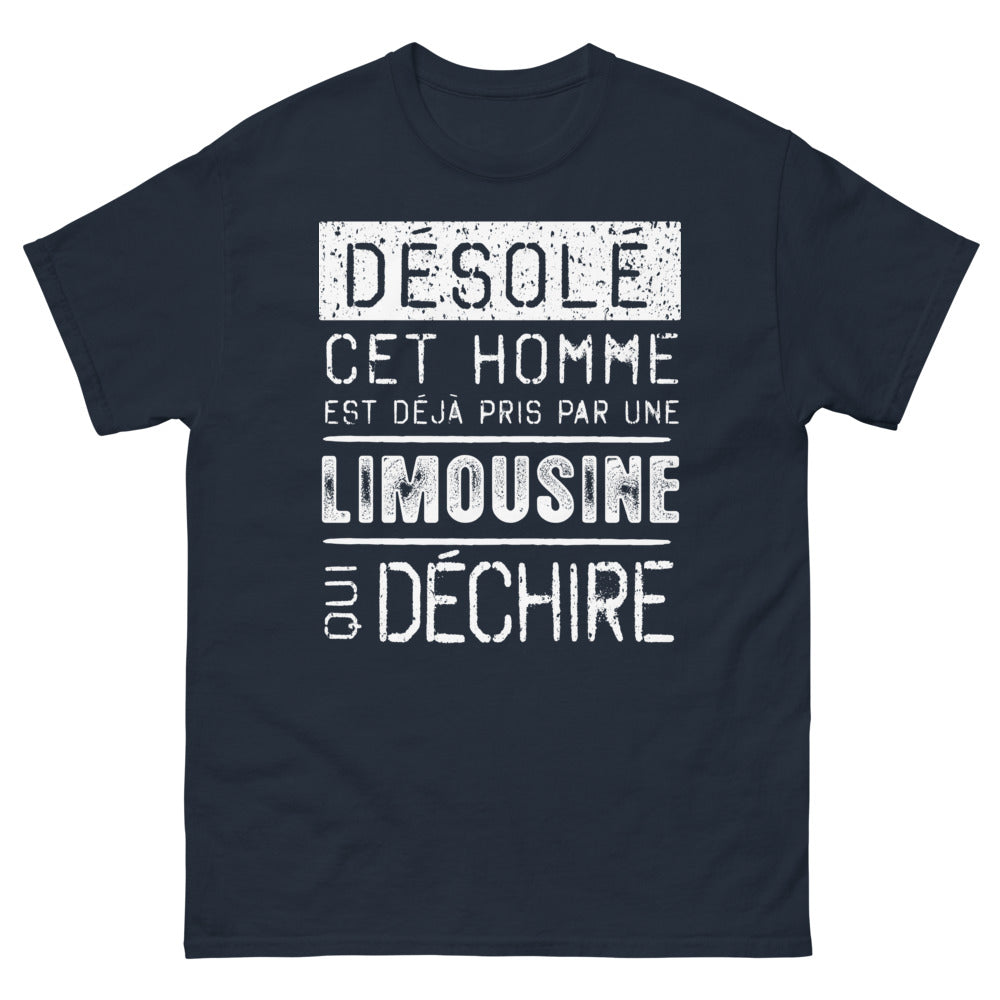 T-shirt Limousine bleu marine - Désolé, déjà pris par une limousine