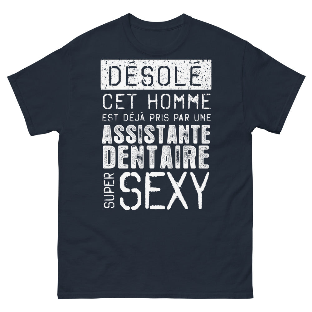 T-shirt Assistante dentaire bleu marine - Désolé, cet homme est déjà pris