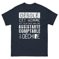 Thumbnail for T-shirt assistante comptable marine - désolé, cet homme est déjà pris