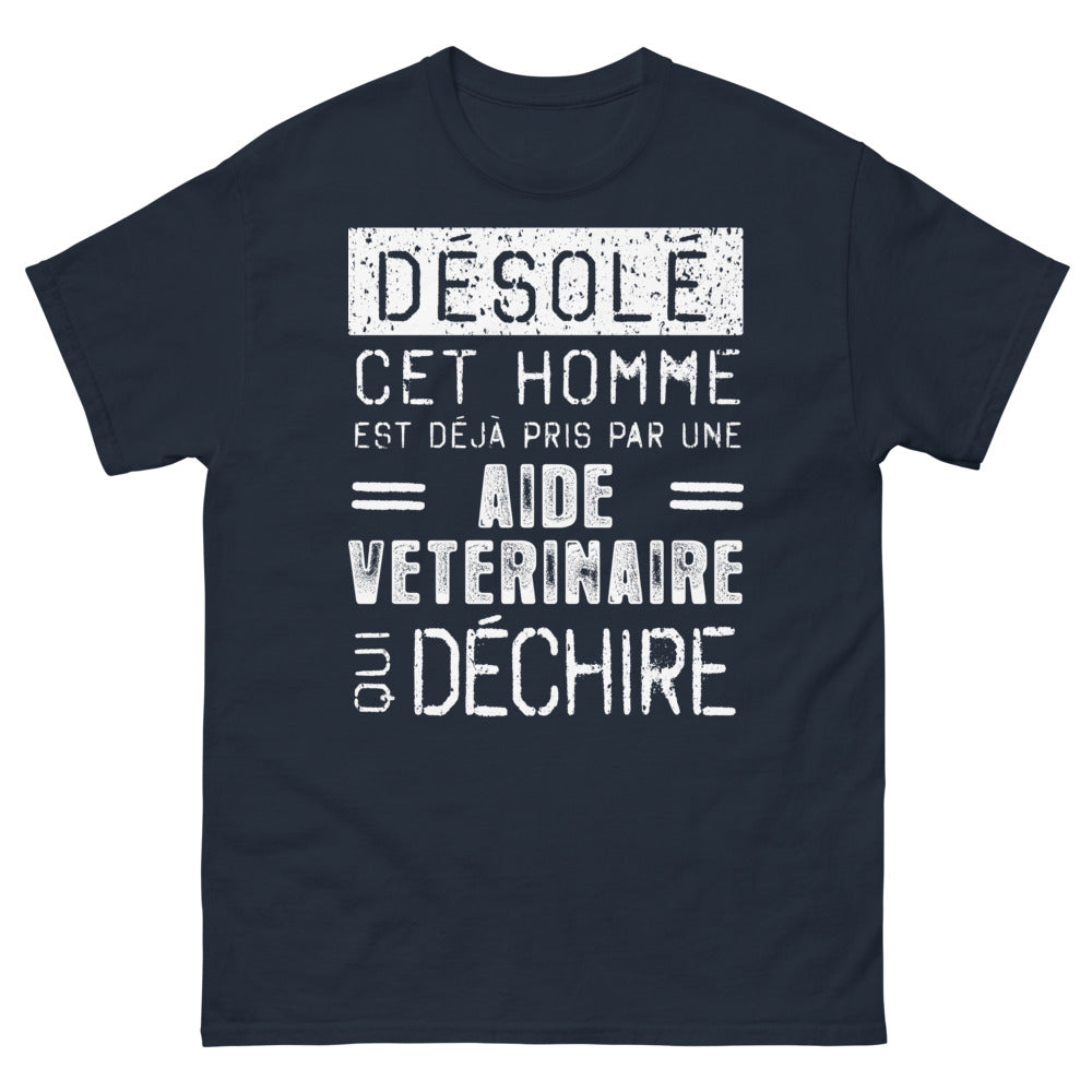 T-shirt aide vétérinaire bleu marine - Déjà pris par une aide vétérinaire